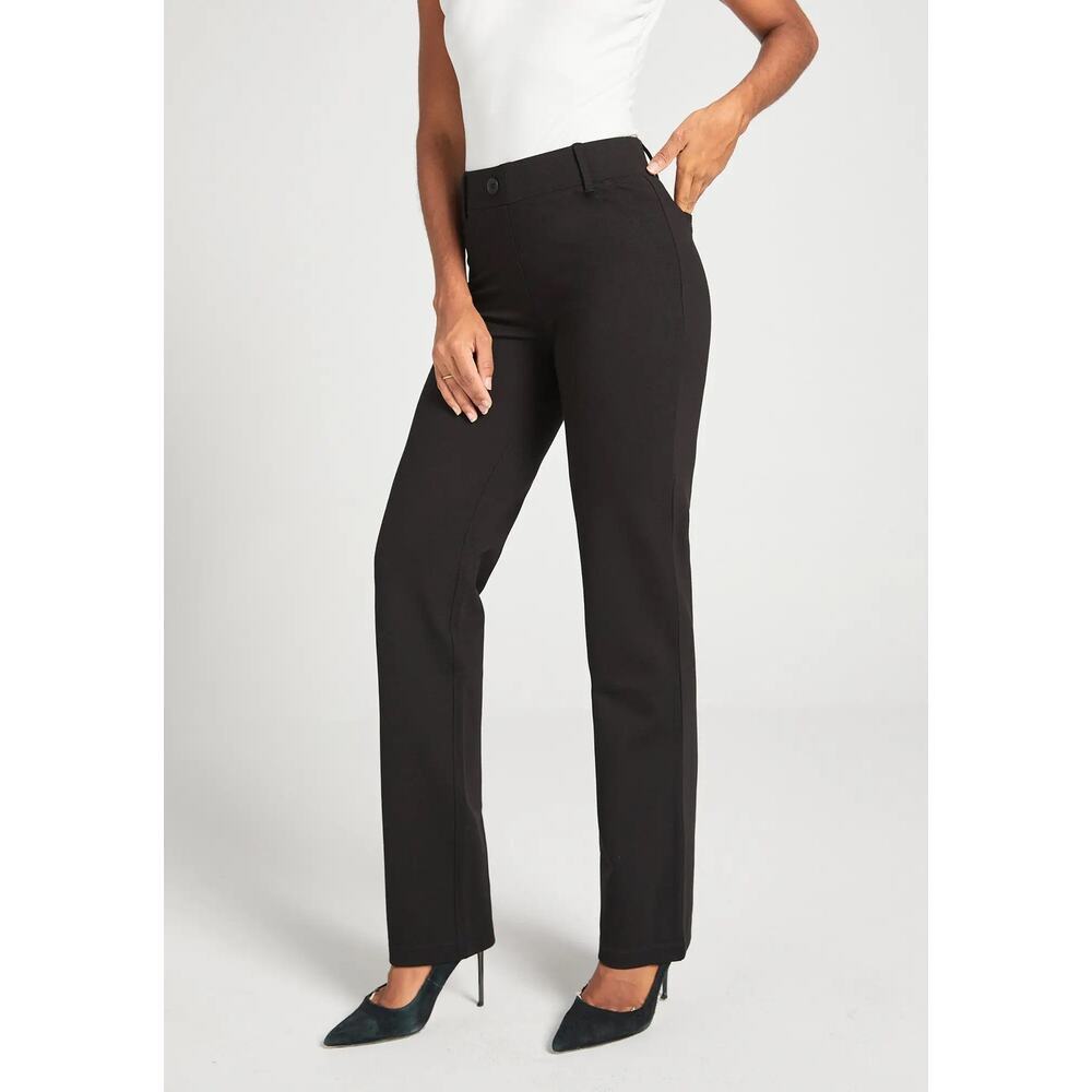 Betabrand Dress Pant Yoga Pant Size Large Straight Leg Mid Rise Ponte Office